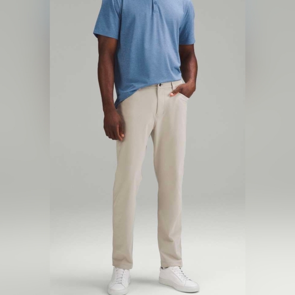 Lululemon ABC Classic-Fit 5 Pocket Pant *Warpstreme Size 35x28 Light Khaki Tan - Picture 2 of 11